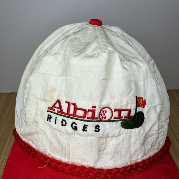 Vintage Albion Ridges Golf Course Hat White Red Cap Strapback Minnesota - Picture 2 of 11